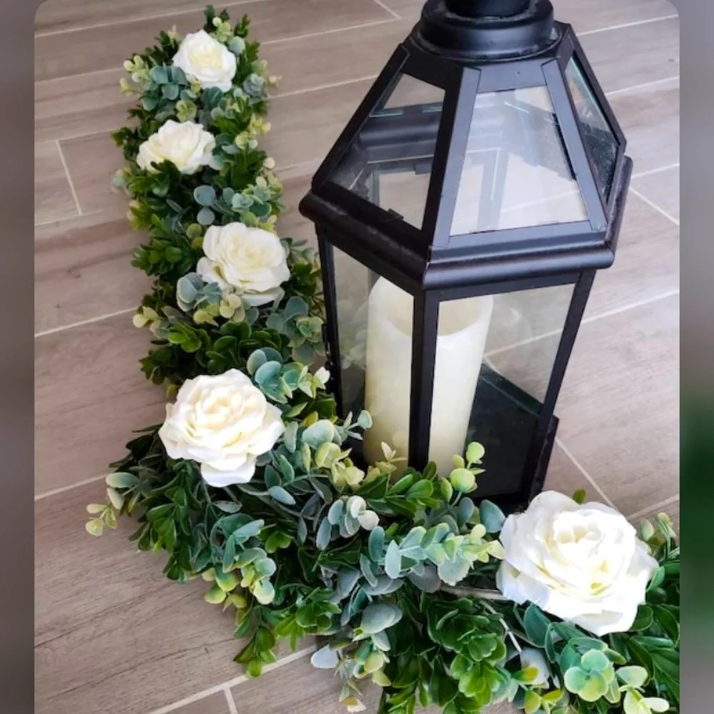 8 pack | Thick Boxwood Eucalyptus Garland Artificial Vines Greenery 48 Feet
